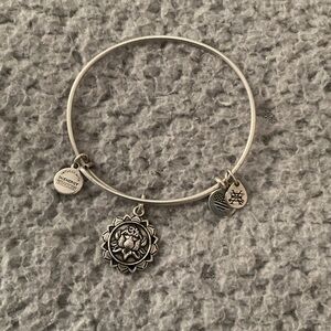 Alex and Ani Silver Lotus Mandala Charm Bangle